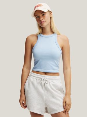 Women's Cotton On Blue Seamless Ringer Tank Top