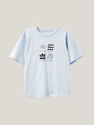 Cotton On Kids Boy Blue Jonny Short Sleeve Print T-shirt