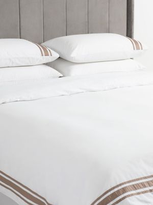 Guest House Finest Italian Cotton Duvet Cover Set White/Natural