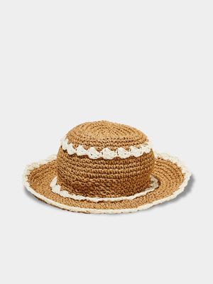 Women's Cotton On Beige Emme Straw Bucket Hat