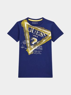 Older Boy's Guess Cave Blue T-Shirt