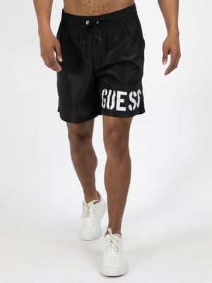 Men's Guess Jet Black Swimtrunk