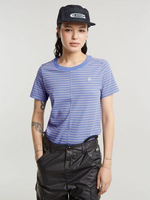 G-Star Women's Front Seam Stripe Blue T-shirt