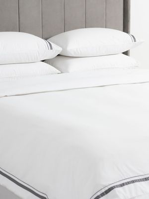 Guest House Finest Italian Cotton Duvet Cover Set White/Grey