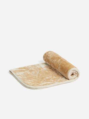 Jet Baby Embossed Stone Mink Baby Bedding Blanket in Stone