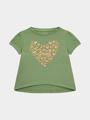 Younger Girl's Guess Green Salvias  T-Shirt