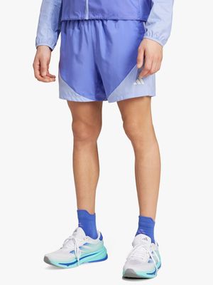 Mens adidas Own the Run Base AEROREADY Blue Shorts