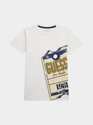 Older Boy's Guess Pure White T-Shirt