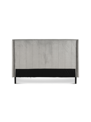 Olivia Headboard LuxGuard Velvet Silver Q