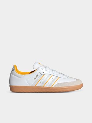 adidas Originals Men's Samba White/Yellow Sneaker