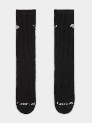 Nike Unisex Everyday Plus Cushioned Patch Crew Black Socks