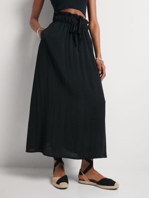 Paperbag Waist Maxi Washer Skirt