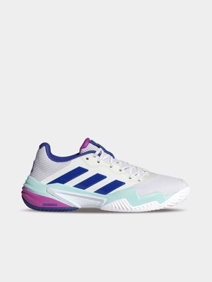 Mens adidas Barricade 13 White/Blue/Purple Tennis Shoes