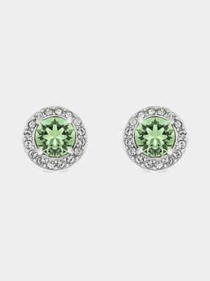 Sterling Silver Crystal Women's August Birthstone Stud Earrings