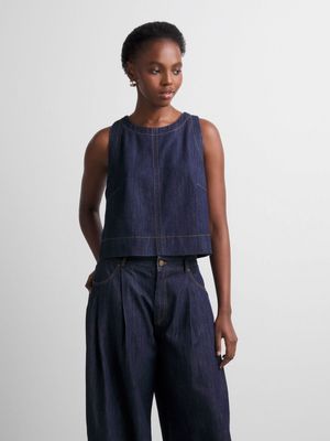 Women's Canvas Co-ord Denim Sleeveless Shell Top