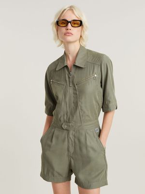 G-Star Women's Zip Green Playsuit