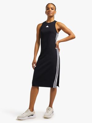 Womens adidas Future Icons 3 Stripes Black Dress