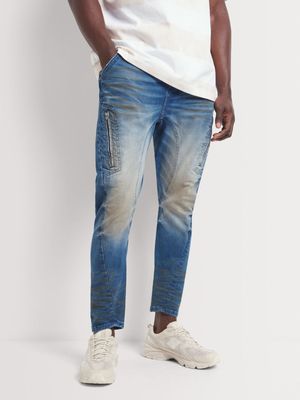 Men's Relay Jeans Tapered Mid Wash Blue Jeano