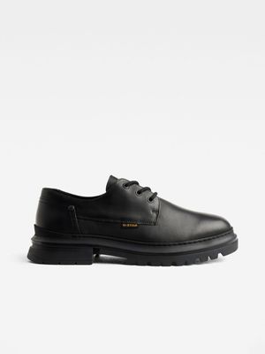 G-Star Men's Millery Derby Black Leather Shoes