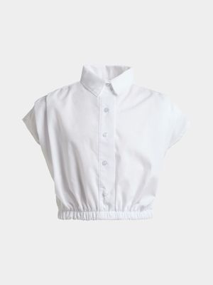 Jet Older Girls White Elasticated Shirt