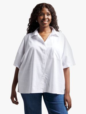 Jet Women's White Slub Pocket Shirt