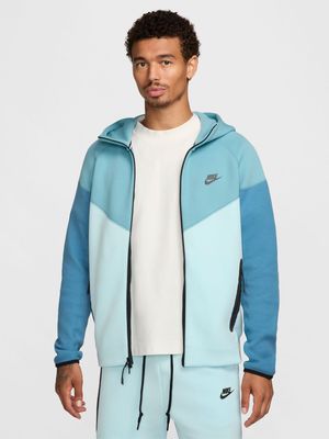 Mens Nike Sportswear Tech Fleece Windrunner Blue Hoodie