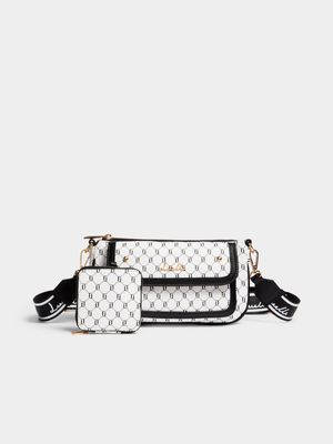 Luella Mono Print Multi Pouch Crossbody Bag