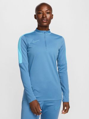 Womens Nike Dri-Fit Academy Blue Drill Top