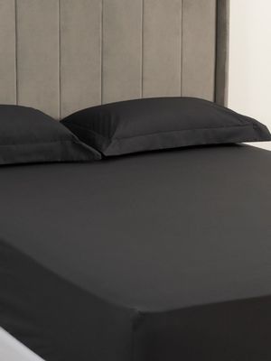 Guest House The Cool Crisp Fitted Sheet 200tc Anthracite