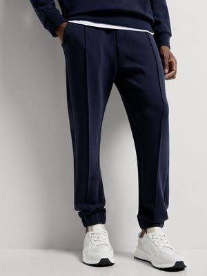 Fabiani Men's Navy Pintuck Sweat Pants