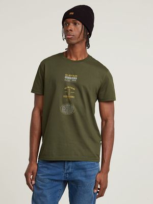 G-Star Men's Multi Logo Originals Green T-Shirt