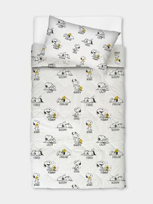 Snoopy White Single Duvet Cover Set