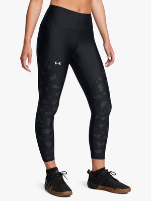 Womens Under Armour Tech Printed Panel Black Tights