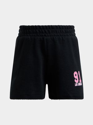 Jet Younger Girls Black Fleece Shorts