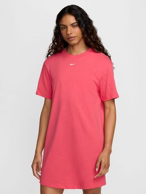 Womens Nike Sportswear Chill Knit Oversized Pink T-Shirt Dress