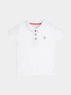 Older Boy's Guess White Polo