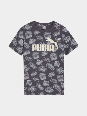 Boys Puma Mid90 Aop Grey Tee