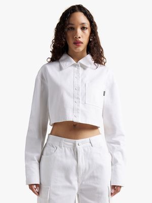 Redbat Women's White Cropped Shirt