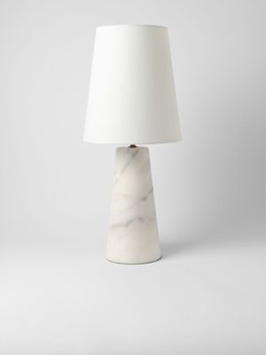 Totem White Marble Table Lamp 56cm