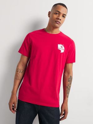 Men's Relay Jeans Slim Chest Shape Red Graphic T-Shirt