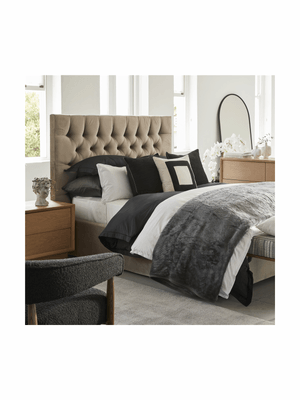 Avery Bed LuxGuard Velvet Charcoal Q xLength