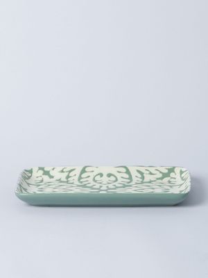 Reactive Glaze Print Platter Green 20cm