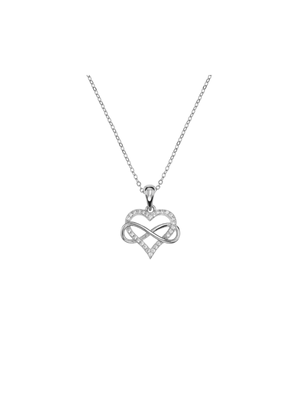 Sterling Silver Cubic Zirconia Infinity Heart Pendant