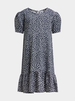 Jet Younger Girls Navy Floral Dress