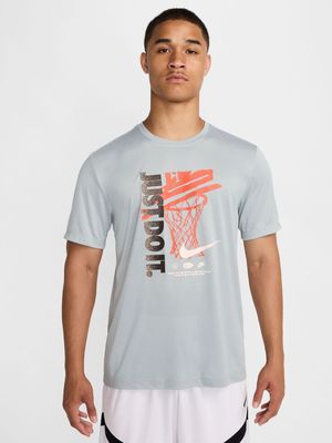 Mens Nike Dri-Fit Grey Basketball Tee