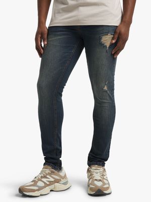 Redbat Men's Dark Blue Super Skinny Jeans