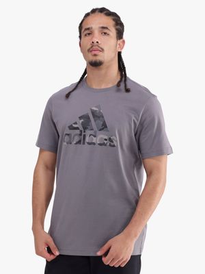 Mens adidas Camo Badge Of Sports Grey Tee