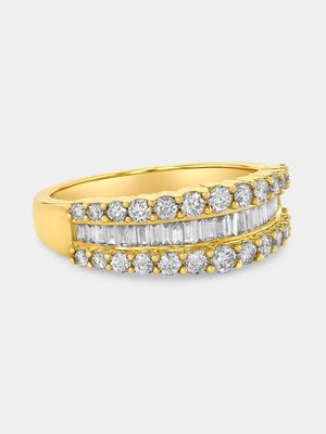 Yellow Gold 1ct Diamond Women’s Channel Ring