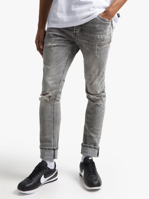 Redbat Men's Grey Skinny Jeans