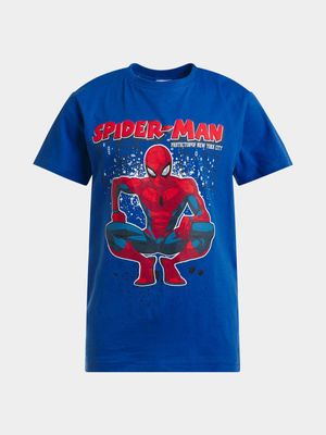 Jet Younger Boys Blue Spiderman T-Shirt